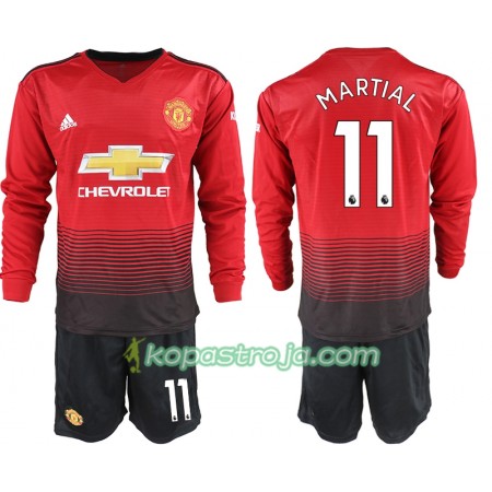 Billiga Fotbollströjor Manchester United MARTIAL 11 Barn Hemma tröja 2018/19 Långärmad